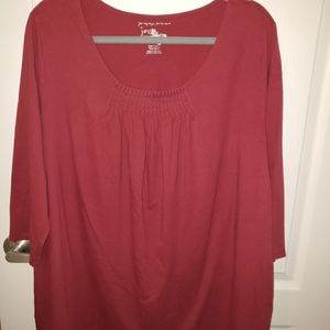 JMS Burgundy 2X Blouse